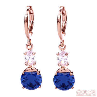 2017新款心形锆石耳环 欧美时尚与防过敏材质的完美结合