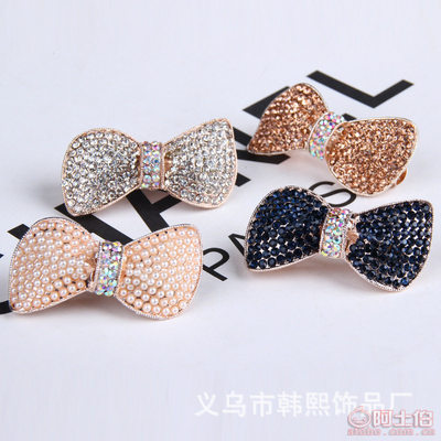 韩熙饰品STHJ0073 时尚镶钻蝴蝶结发夹，点亮日常造型