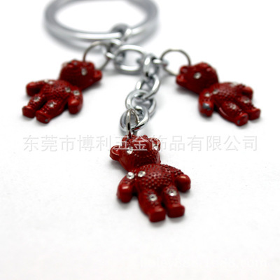 东莞厂家批发金属时尚钥匙扣 锌合金小熊喷油系列，潮流与品质的完美结合